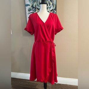 Love Squared Trendy Plus Size Faux-Wrap Dress
